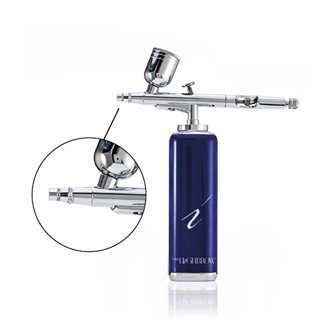 Blue airbrush gun mrs.highbrow blauw apparaat machine voor perfecte airbrush brows