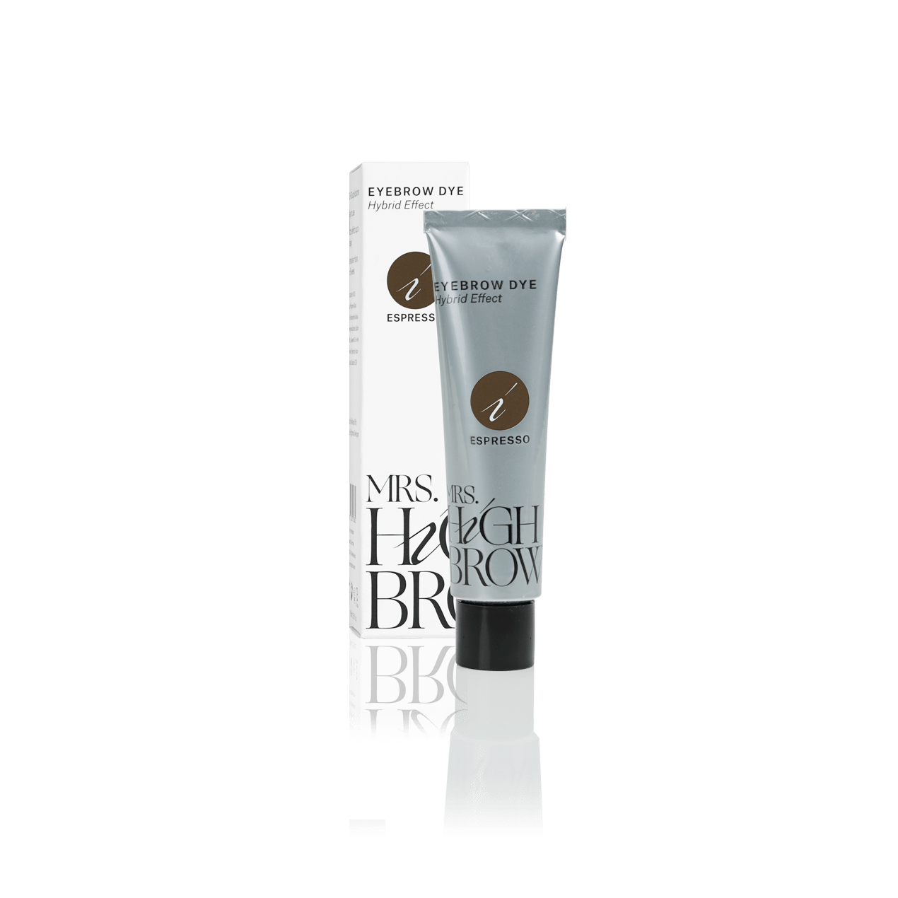 Mrs.highbrow hybrid dye in zilveren tube met liquid dye voor hybrid brows