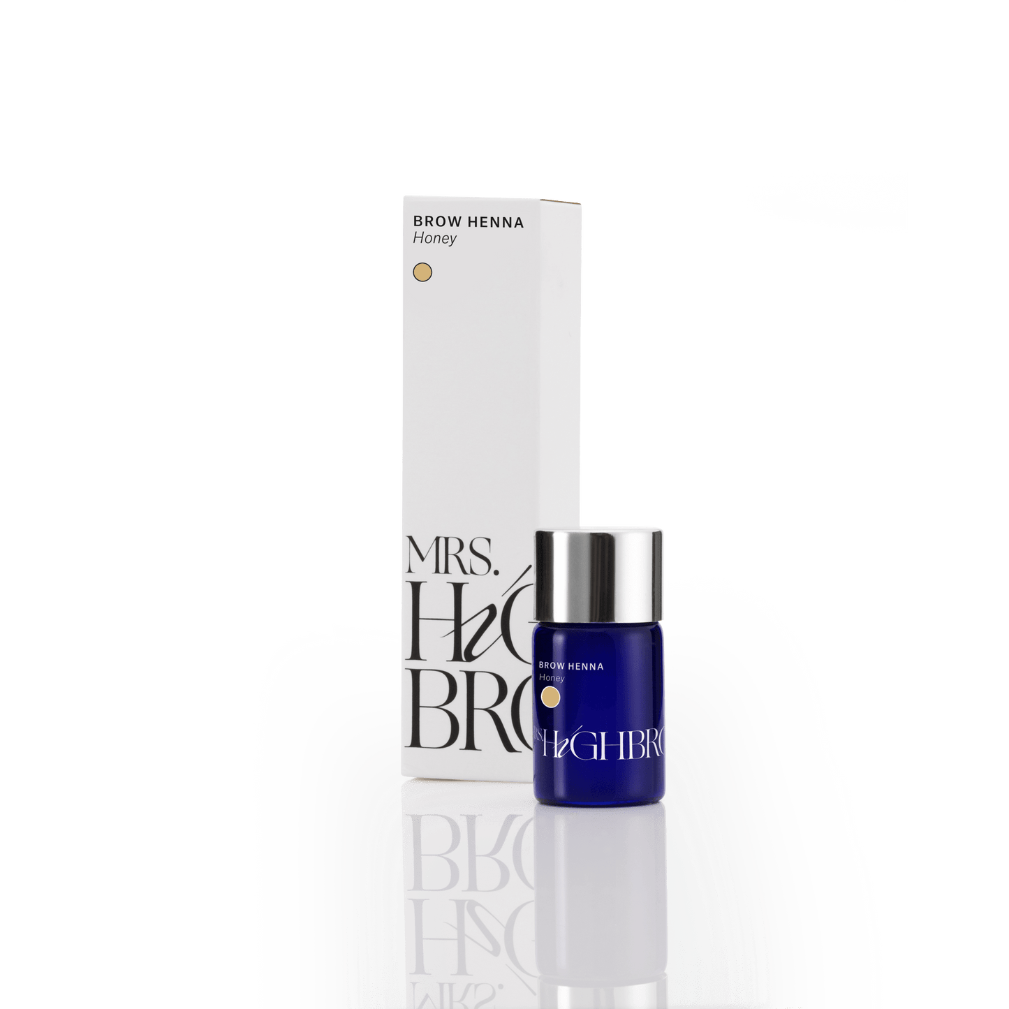 Blauw potje mrs.highrbrow henna in de kleur honey