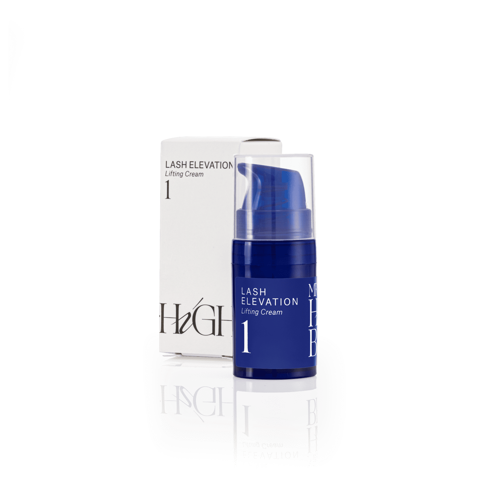 Blauw pompje met lash lifting lotion cream stap 1 Mrs.highbrow voor de mooiste lash lift