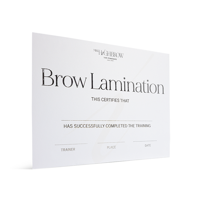 Lot de 10 certificats Academy Brow Lamination