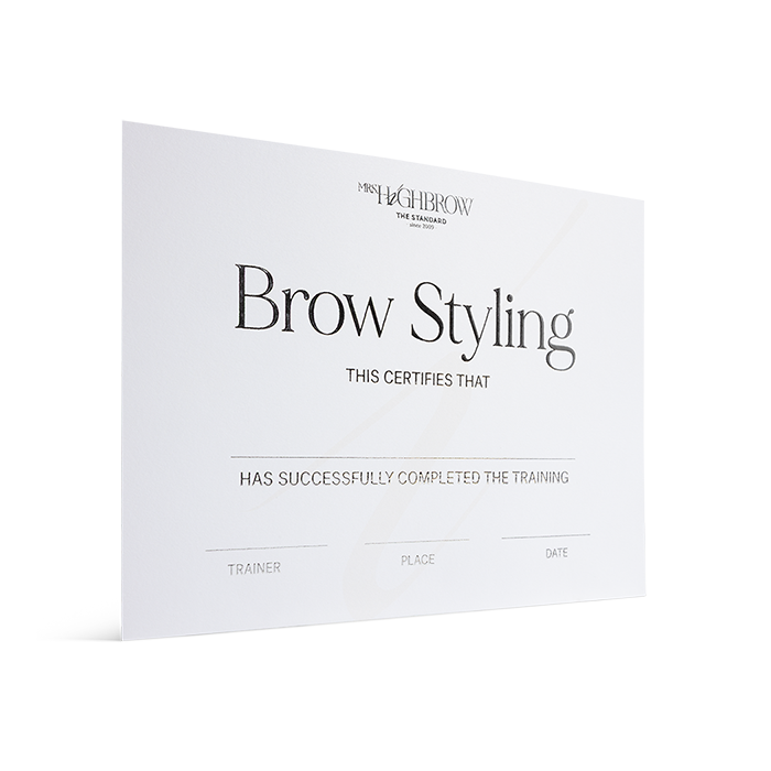 Lot de 10 certificats Academy Brow Styling