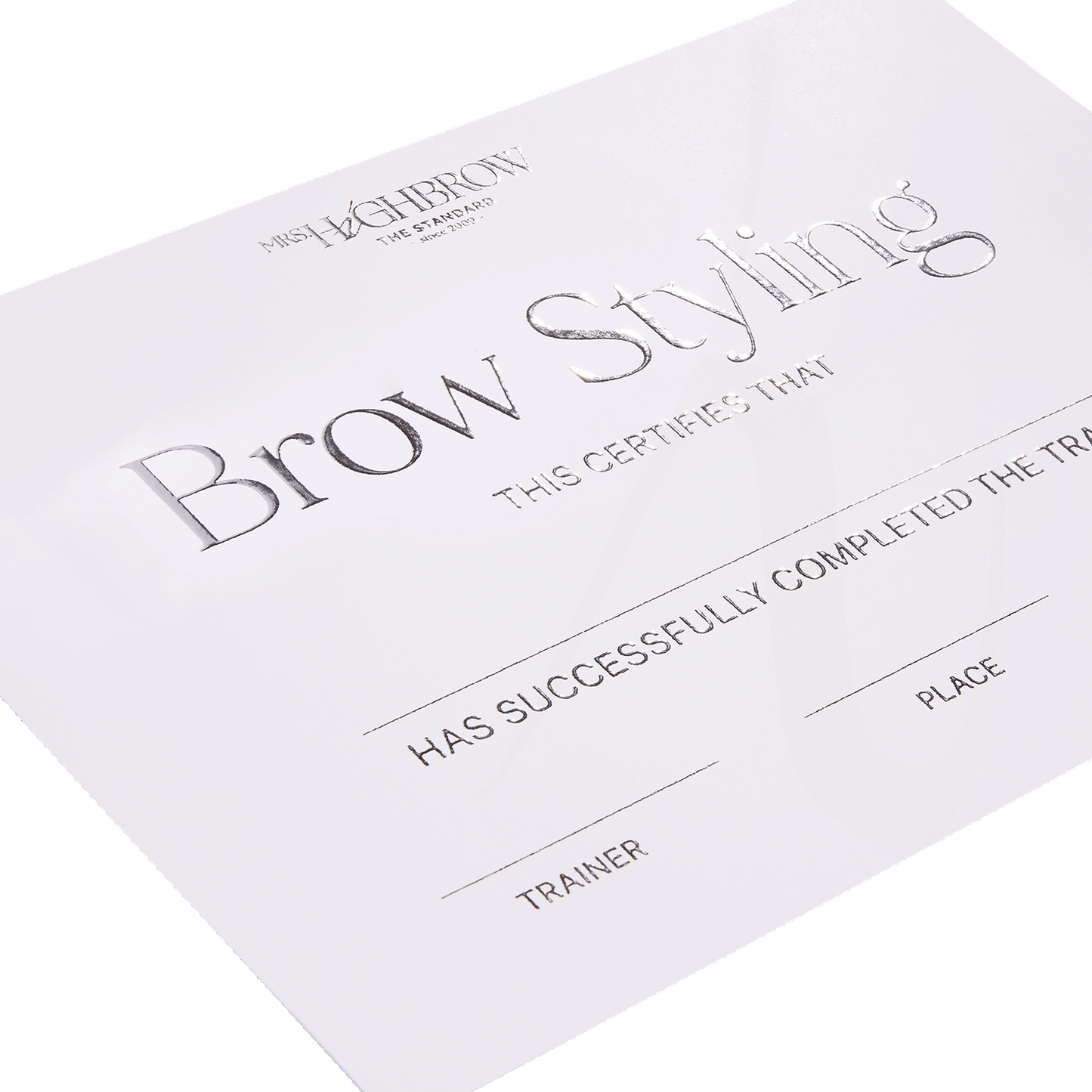 Lot de 10 certificats Academy Brow Styling