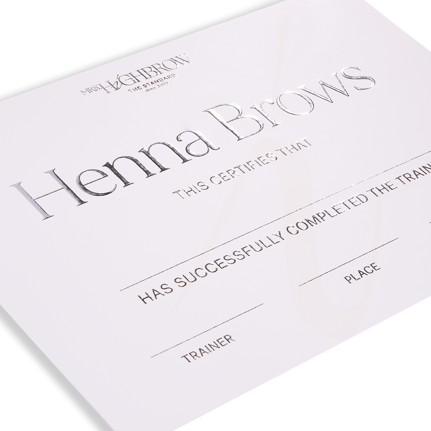 Lot de 10 certificats Academy Brow Henna