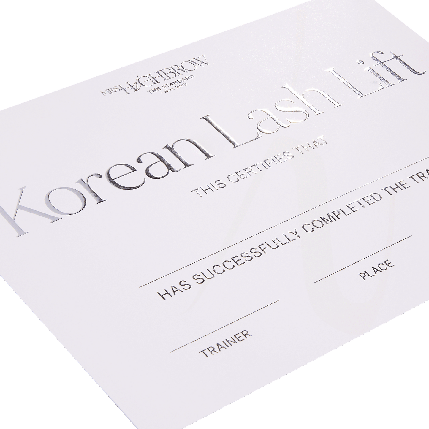 Lot de 10 certificats Academy Korean Lash Lift