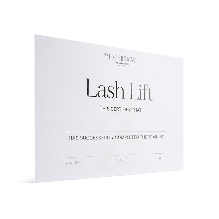 Lot de 10 certificats Academy Lash Lift