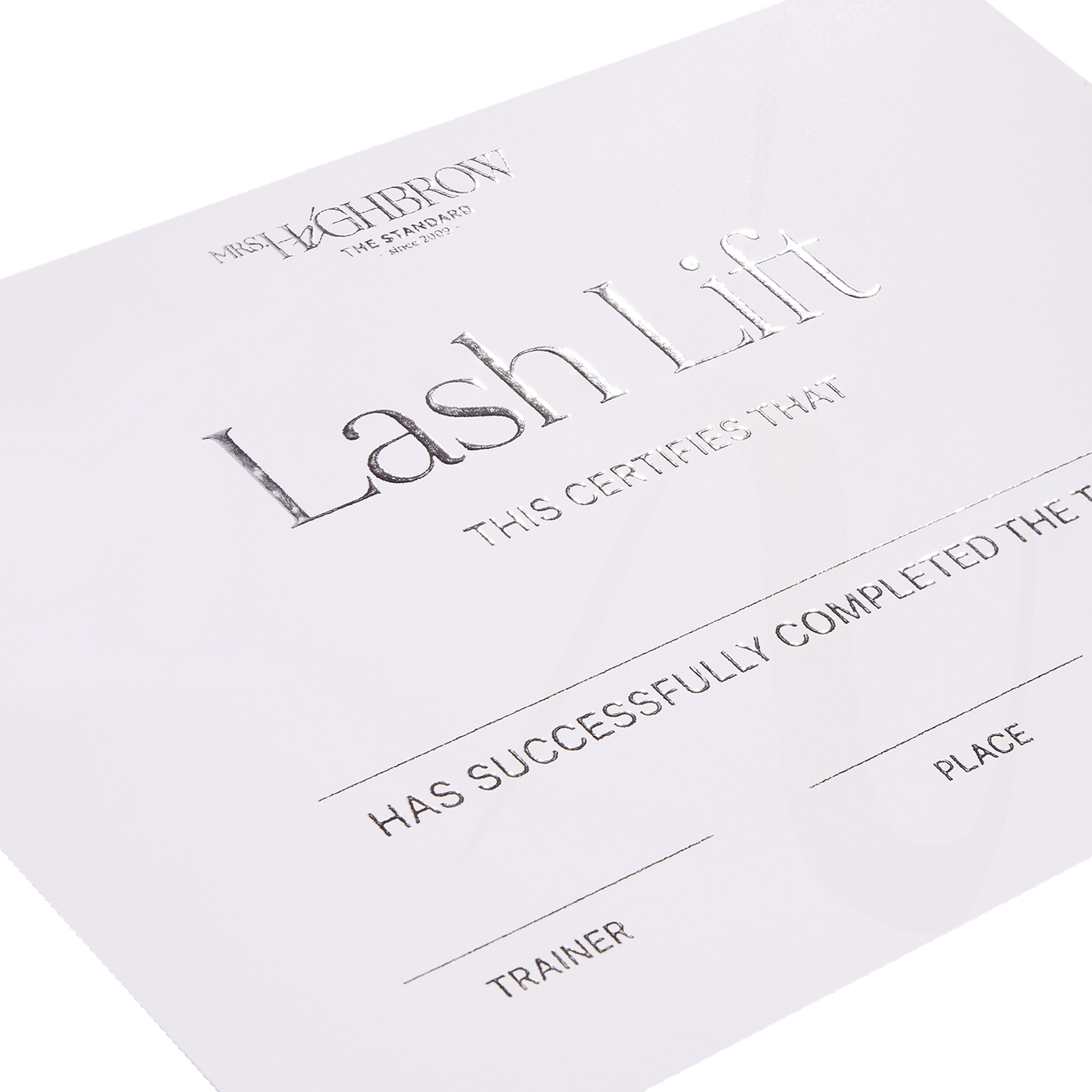 Lot de 10 certificats Academy Lash Lift