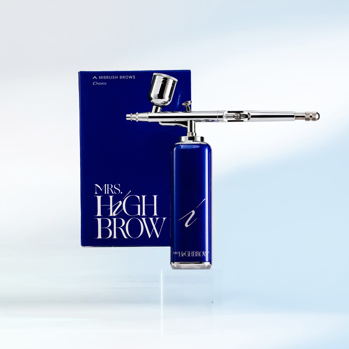 Blue airbrush gun mrs.highbrow blauw apparaat machine voor perfecte airbrush brows