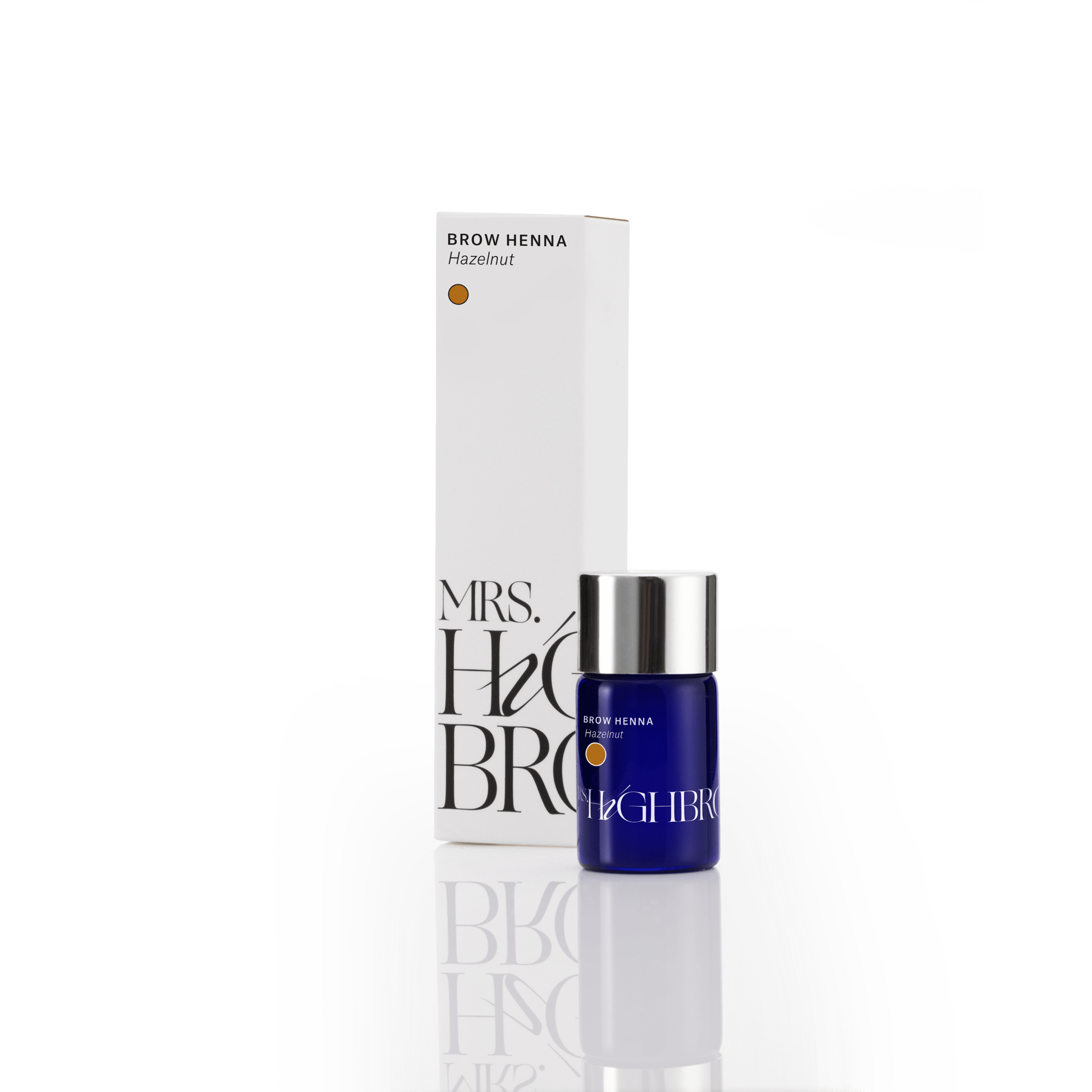 Blauw potje mrs.highbrow henna in de kleur hazelnut