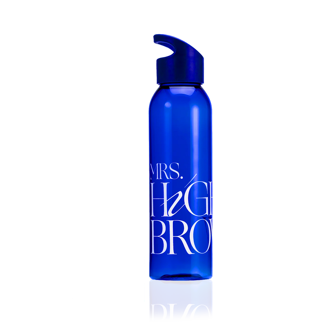 Mrs.Highbrow bidon waterfles water bottle blauw blue logo